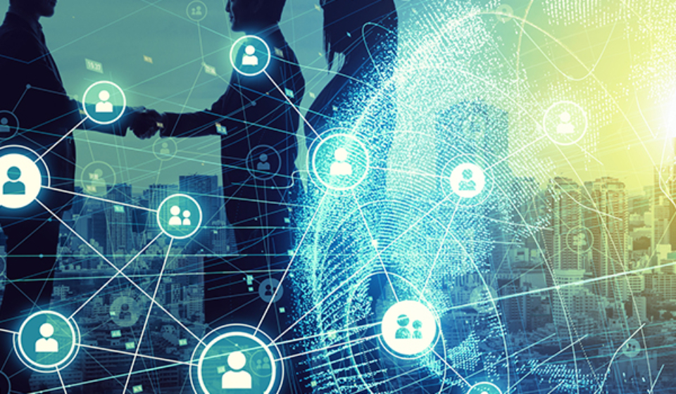 Business network concept. Social networking. Crowd sourcing.